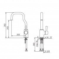 ORAS ALESSI 8530F Смеситель для кухни, гибкий подвод воды (хром)