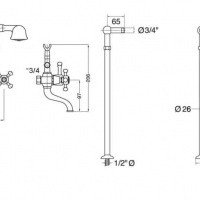 Gaia MATTHEWS RB900/C2CR Напольный смеситель для ванны