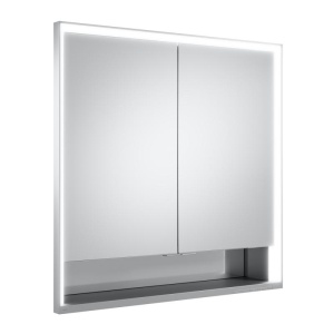 Keuco Royal Lumos 14312171301 Зеркальный шкаф с подсветкой 80*74 см (алюминий)