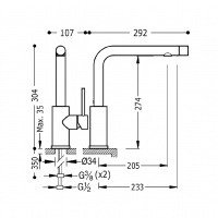 TRES 162456 - Смеситель для кухонной мойки | с подачей фильтрованной воды (хром)