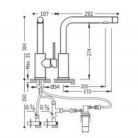 TRES 162456 - Смеситель для кухонной мойки | с подачей фильтрованной воды (хром)