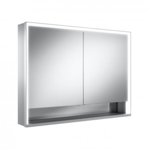 Keuco Royal Lumos 14308171301 Зеркальный шкаф с подсветкой 105*74 см (алюминий | белый)