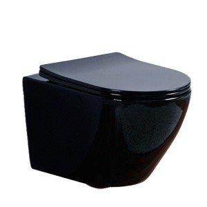 Olive’s PLAZA PL30117DP Унитаз подвесной, безободковый | в комплекте с сиденьем и крышкой (черный глянцевый)