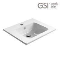 GSI ceramica PURA 883111 Раковина для ванной комнаты 60*50 см, универсальный монтаж (белая глянцевая)