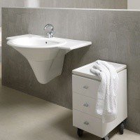 Hatria SCULTURE YR38 керамическая раковина для ванной комнаты на 110 см, с одним отверстием под смеситель.