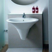 Hatria SCULTURE YR37 керамическая раковина для ванной комнаты на 77 см, в комплекте с крепежом YR47, с одним отверстием под смеситель