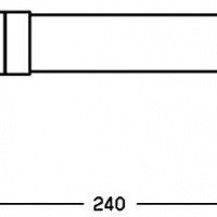 Hansastela 5722 2103 Смеситель для раковины настенный (хром), для скрытого монтажа, DN 15, с водопадным изливом Hansaflow, настенная розетка, выступ 240 мм, излив неподвижный