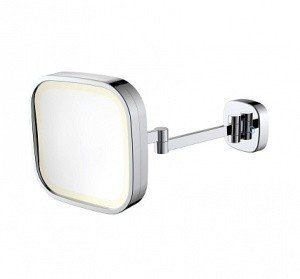 JAVA S-M332 Зеркало косметическое настенное с увеличением и подсветкой (хром)