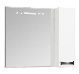 Акватон Диор 1A168002DR01R Зеркало с подсветкой + подвесной шкаф 80*68 см (белый глянцевый)