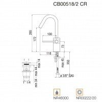 NOBILI Cube CB00518/2CR - Смеситель для раковины (хром)