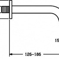 Hansanova style 5096 8101 Настенный вентиль (хром) DN 15, расход 6 л/мин, измеряется при давлении воды 3 бар, регулятор струи Cache с монтажным ключом, выступ 186 мм 