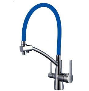 Savol S-L1805L-05 Высокий смеситель для кухни с функцией подачи питьевой воды (хром сатин | голубой)