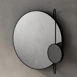 Agape Revolving Moon ASPE039E Зеркало подвесное 76x70x20 см, с косметическим зеркалом (черный матовый)