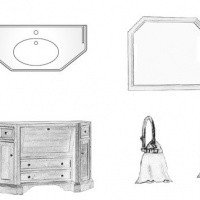 Gaia RUSTICI GAROFANO Комплект мебели для ванной на 122 см