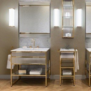 Oasis Academy 0ACLINW0ACG066OR Комплект мебели для ванной комнаты 66х53х84 см (золото | мрамор)