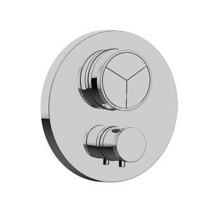 Almar Core Push Round E176633.CR Термостат для ванны на 3 потребителя | внешняя часть (хром)