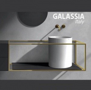 Galassia TABULAE 2078OR -  Стальная консоль для раковины 111*46 см (золото)