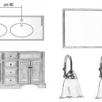 Gaia RUSTICI ANEMONE Комплект мебели для ванной на 160 см