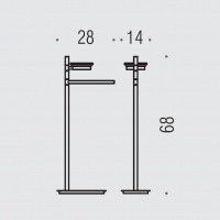 Colombo Design Square B9902 Стойка с аксессуарами, для ванной комнаты и биде (хром)