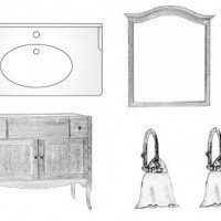 Gaia RUSTICI MAGNOLIA Комплект мебели для ванной на 98 см