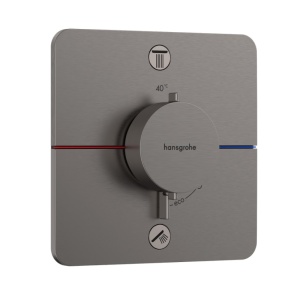 Hansgrohe ShowerSelect Comfort Q 15583340 Термостатический смеситель для ванны - внешняя часть (чёрный хром шлифованный)