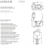 SIMAS Lante LA02+LA28B+D11cr+F90 Унитаз напольный с керамическим подвесным бачком, выпуск в пол​, цвет хром