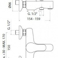 Mamoli H2VIP 1682 Смеситель для ванны настенного монтажа