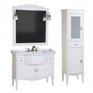 Il Tempo Del Комплект мебели для ванной комнаты на 100 см с пеналом (цвет Velluto Bianco - бархатный белый).