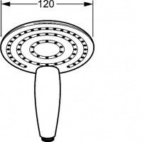 Hansapurejet mono 0431 0200 Ручной душ (хром), DN 15, расход 22 л/мин, измеряется при давлении воды 3 бар, антиизвестковая система