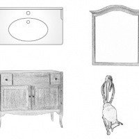 Gaia DECORATI NADIA Комплект мебели для ванной на 98 см