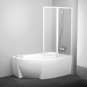 Ravak Rosa VSK2 76PB0100Z1 Шторка для ванны 1700 мм - правая (белый профиль | витраж прозрачное стекло)