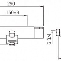 ORAS CUBISTA 2875 Термостатический смеситель для ванны и душа  (хром)