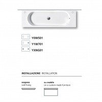 Hatria Area Y0W501 - Раковина для ванной комнаты 110*35 см (цвет: белый глянцевый)