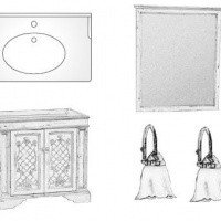 Gaia DECORATI SATURNO Комплект мебели для ванной на 88 см