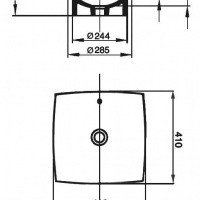 Jacob Delafon ESCALE E1325 Раковина (41 х 41 см), устанавливаемая на мебель, с хромированной заглушкой для переливного отверстия Е4061. Рекомендуемый смеситель: высокий Salute E72085 c ограничителем напора воды, со сливом и ручкой донного клапана