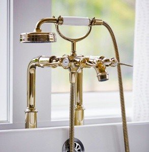 AXOR Montreux 16553990 Напольный смеситель для ванны (Полированное золото)