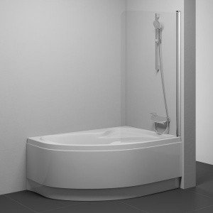 Ravak Rosa CVSK1 7QRS0100Y1 Шторка для ванны 1600 и 1700 мм - правая (белый профиль | прозрачное стекло)