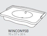 Cielo Windsor WINCON95B + WINPIEB Раковина подвесная в комплекте с опорами