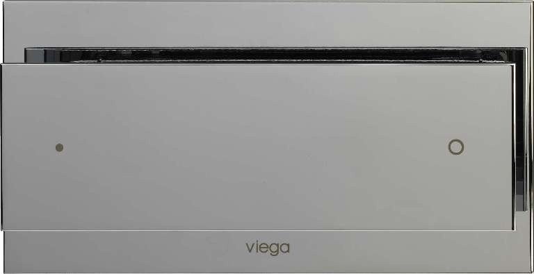 Накладная панель Viega Visign for More 102 597 559 для слива унитаза, цвет стекло/белый, для бачков серии Visign 2, с функцией 2-х объемного смыва, металл или закаленное стекло. Включает: кнопку, рамку, крепеж.