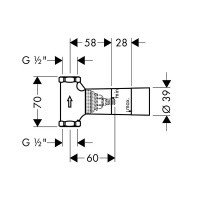Hansgrohe 15974180 Внутренний механизм запорного вентиля 1/2 дюйма, керамическая прокладка
