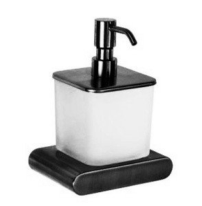 REMER Lounge LN13CFP Дозатор для жидкого мыла подвесной (матовое стекло | черный шлифованный хром)