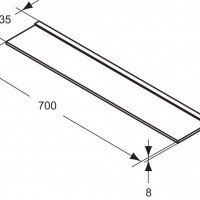 Стеклянная полочка T7249AA Ideal Standard Step, 70 см