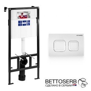 BETTOSERB Sava Fix Slim SET40006470 Система инсталляции для монтажа подвесного унитаза в комплекте с накладной панелью смыва (белый глянцевый)