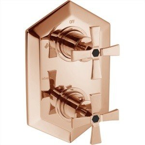 Cisal Cherie CX0191007E Термостат для ванны на 2 потребителя - внешняя часть (розовое золото | чёрный матовый)