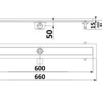 TIMO Standart DP20-600 Душевой трап 600 мм | без декоративной решётки