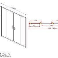 Vincea Garda VDS-1G2170CH Душевая дверь 1700*1900 мм (профиль хром | витраж стекло "шиншилла")
