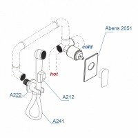 WasserKRAFT Abens A02041 Гигиенический душ - комплект со смесителем (чёрный матовый)