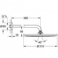 Grohe Rainshower Cosmopolitan 310 26066000 Верхний душ с кронштейном