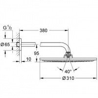 Grohe Rainshower Cosmopolitan 310 26066000 Верхний душ с кронштейном