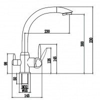 Savol S-L1699L Высокий смеситель для кухни с функцией подачи питьевой воды (хром сатин)